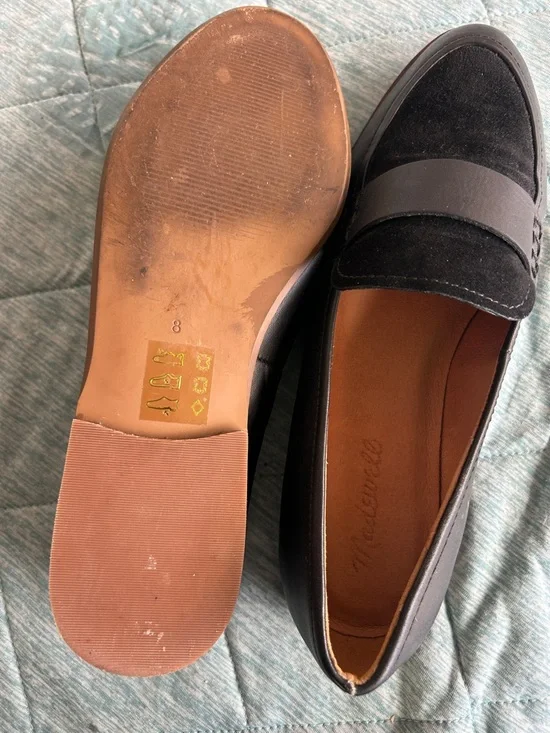 Madewell Black Leather & Suede Penny Loafers - Picture 2 of 7